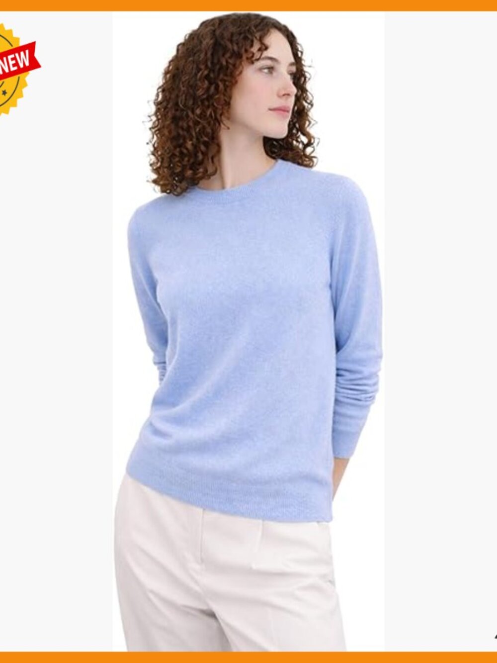 100% Pure Cashmere Crewneck Sweater Classic Long Sleeve Pullover